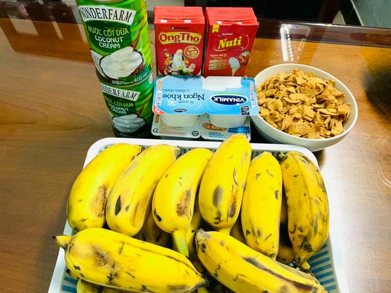 Nguyên liệu làm kem chuối tại nhà