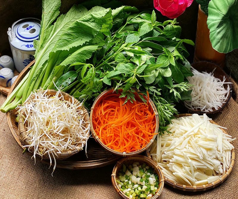 Nguyên liệu cần chuẩn bị cho cách làm bánh xèo
