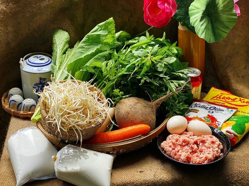 Nguyên liệu cần chuẩn bị cho cách làm bánh xèo
