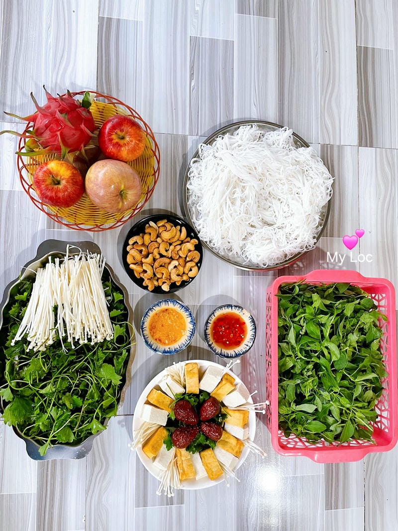 Nguyên liệu nấu lẩu thái chay